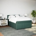Cama box spring con colchón terciopelo verde oscuro 140x190 cm