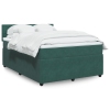 Cama box spring con colchón terciopelo verde oscuro 140x190 cm