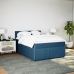 Cama box spring con colchón terciopelo azul 140x190 cm