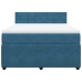 Cama box spring con colchón terciopelo azul 140x190 cm