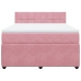 Cama box spring con colchón terciopelo rosa 140x190 cm