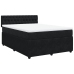 Cama box spring con colchón terciopelo negro 140x190 cm