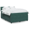 Cama box spring con colchón terciopelo verde oscuro 140x190 cm