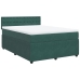 Cama box spring con colchón terciopelo verde oscuro 140x190 cm