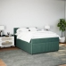 Cama box spring con colchón terciopelo verde oscuro 140x190 cm