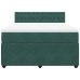 Cama box spring con colchón terciopelo verde oscuro 140x190 cm