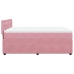 Cama box spring con colchón terciopelo rosa 140x190 cm