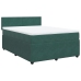 Cama box spring con colchón terciopelo verde oscuro 140x200 cm
