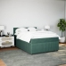 Cama box spring con colchón terciopelo verde oscuro 140x200 cm