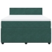 Cama box spring con colchón terciopelo verde oscuro 140x200 cm