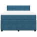 Cama box spring con colchón terciopelo azul 140x200 cm