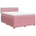 Cama box spring con colchón terciopelo rosa 140x200 cm