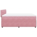 Cama box spring con colchón terciopelo rosa 140x200 cm