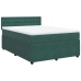 Cama box spring con colchón terciopelo verde oscuro 140x200 cm