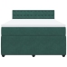 Cama box spring con colchón terciopelo verde oscuro 140x200 cm