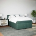 Cama box spring con colchón terciopelo verde oscuro 160x200 cm