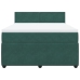 Cama box spring con colchón terciopelo verde oscuro 160x200 cm