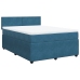 Cama box spring con colchón terciopelo azul 160x200 cm