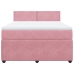 Cama box spring con colchón terciopelo rosa 160x200 cm