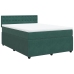 Cama box spring con colchón terciopelo verde oscuro 160x200 cm