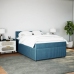 Cama box spring con colchón terciopelo azul 160x200 cm