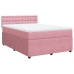 Cama box spring con colchón terciopelo rosa 160x200 cm