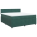 Cama box spring con colchón terciopelo verde oscuro 180x200 cm