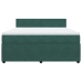 Cama box spring con colchón terciopelo verde oscuro 180x200 cm