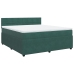 Cama box spring con colchón terciopelo verde oscuro 180x200 cm