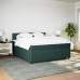 Cama box spring con colchón terciopelo verde oscuro 180x200 cm