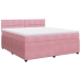 Cama box spring con colchón terciopelo rosa 180x200 cm