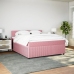 Cama box spring con colchón terciopelo rosa 180x200 cm