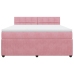 Cama box spring con colchón terciopelo rosa 180x200 cm