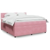 Cama box spring con colchón terciopelo rosa 180x200 cm