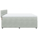 Cama box spring con colchón terciopelo gris claro 180x200 cm