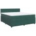 Cama box spring con colchón terciopelo verde oscuro 180x200 cm