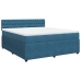 Cama box spring con colchón terciopelo azul 180x200 cm