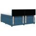 Cama box spring con colchón terciopelo azul 180x200 cm