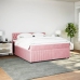 Cama box spring con colchón terciopelo rosa 180x200 cm