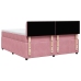 Cama box spring con colchón terciopelo rosa 180x200 cm