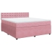 Cama box spring con colchón terciopelo rosa 180x200 cm