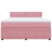 Cama box spring con colchón terciopelo rosa 180x200 cm