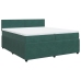 Cama box spring con colchón terciopelo verde oscuro 200x200 cm