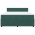 Cama box spring con colchón terciopelo verde oscuro 200x200 cm