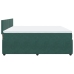 Cama box spring con colchón terciopelo verde oscuro 200x200 cm