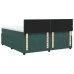 Cama box spring con colchón terciopelo verde oscuro 200x200 cm