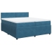 Cama box spring con colchón terciopelo azul 200x200 cm