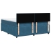 Cama box spring con colchón terciopelo azul 200x200 cm