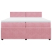 Cama box spring con colchón terciopelo rosa 200x200 cm