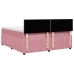 Cama box spring con colchón terciopelo rosa 200x200 cm